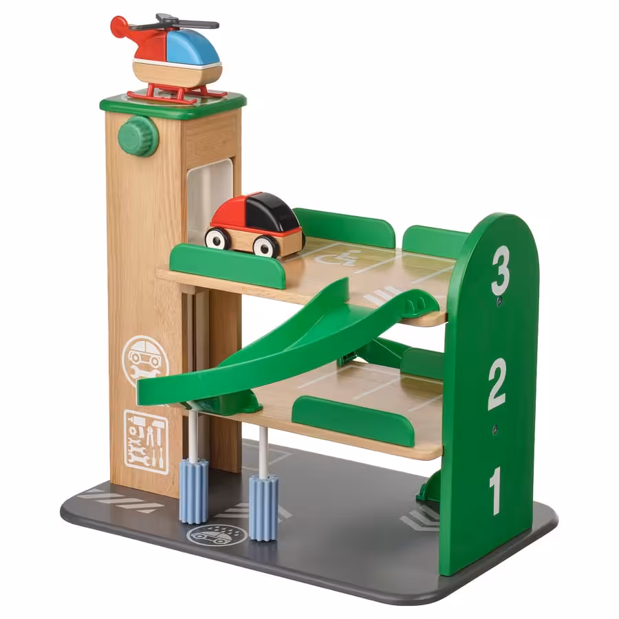 LILLABO garage with car and helicopter